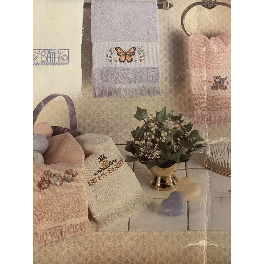 Just Fingertips 10 borders for the bath Counted Cross-Stitch Patterns~ booklet